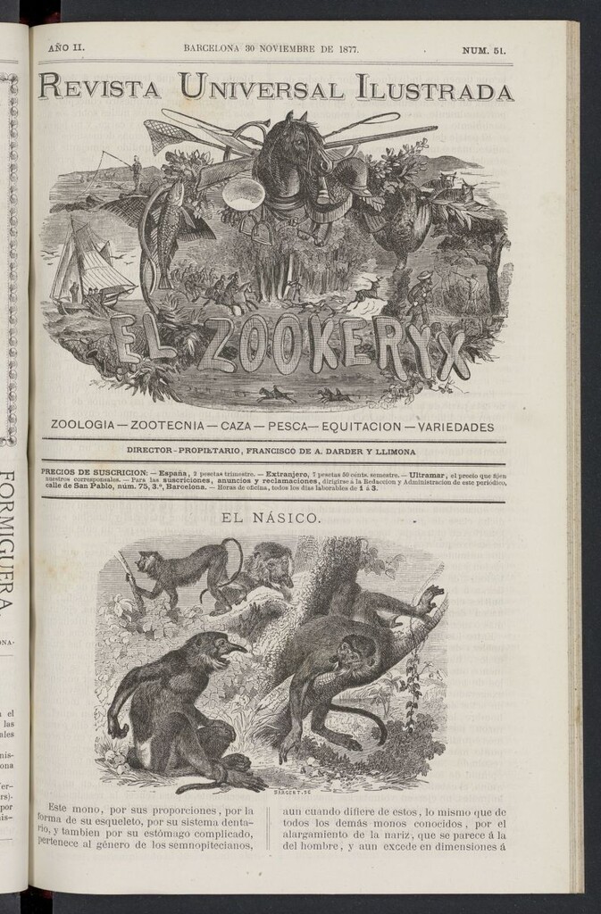 Miniatura de El Zookeryx del 30 de noviembre de 1877, nº 51