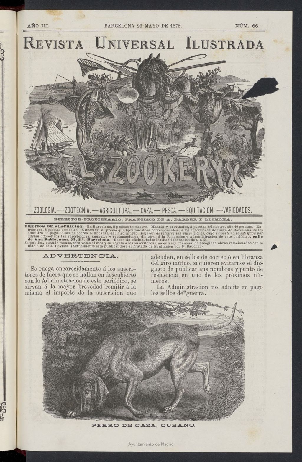 Miniatura de El Zookeryx del 20 de mayo de 1878, nº 66