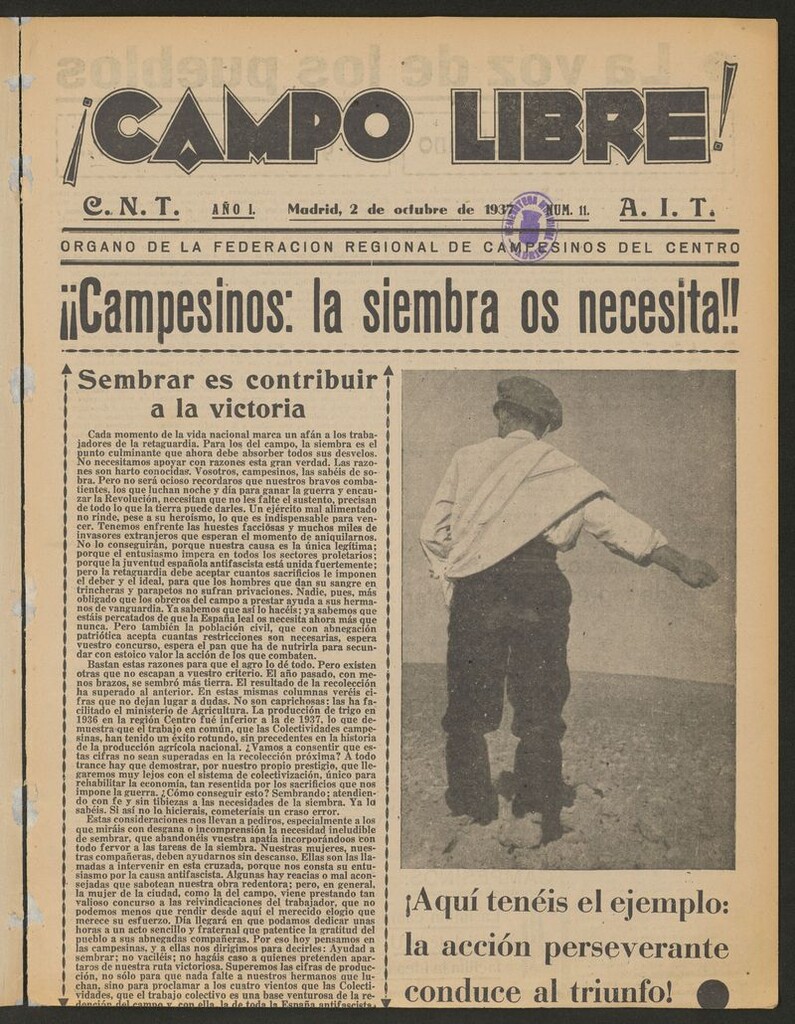 Miniatura de ¡Campo Libre! (Madrid, 1937-1938) del 2 de octubre de 1937