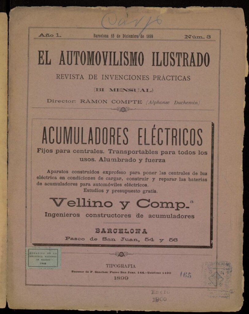 Miniatura de El Automovilismo Ilustrado del 15 de diciembre de 1899, nº 3