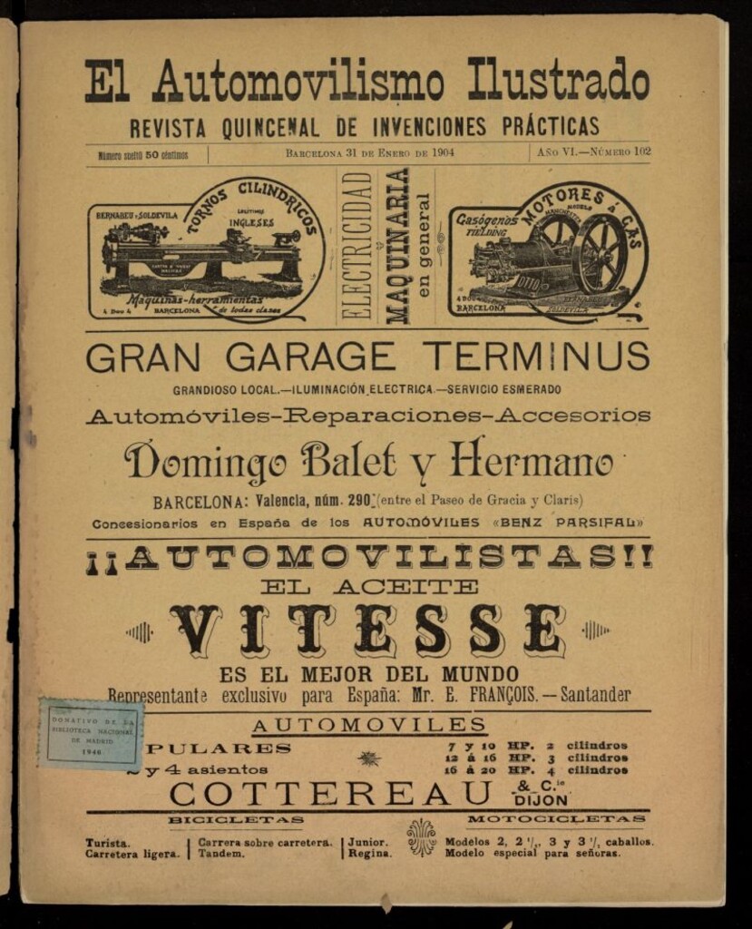 Miniatura de El Automovilismo Ilustrado del 31 de enero de 1904, nº 102