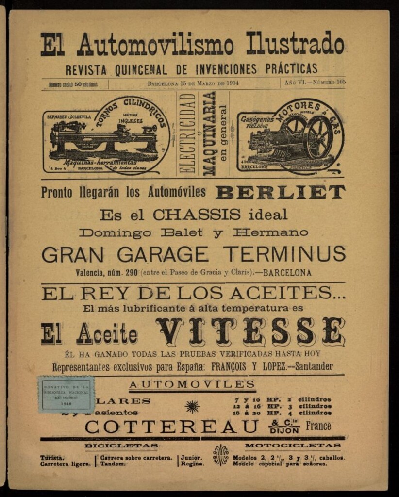 Miniatura de El Automovilismo Ilustrado del 15 de marzo de 1904, nº 105