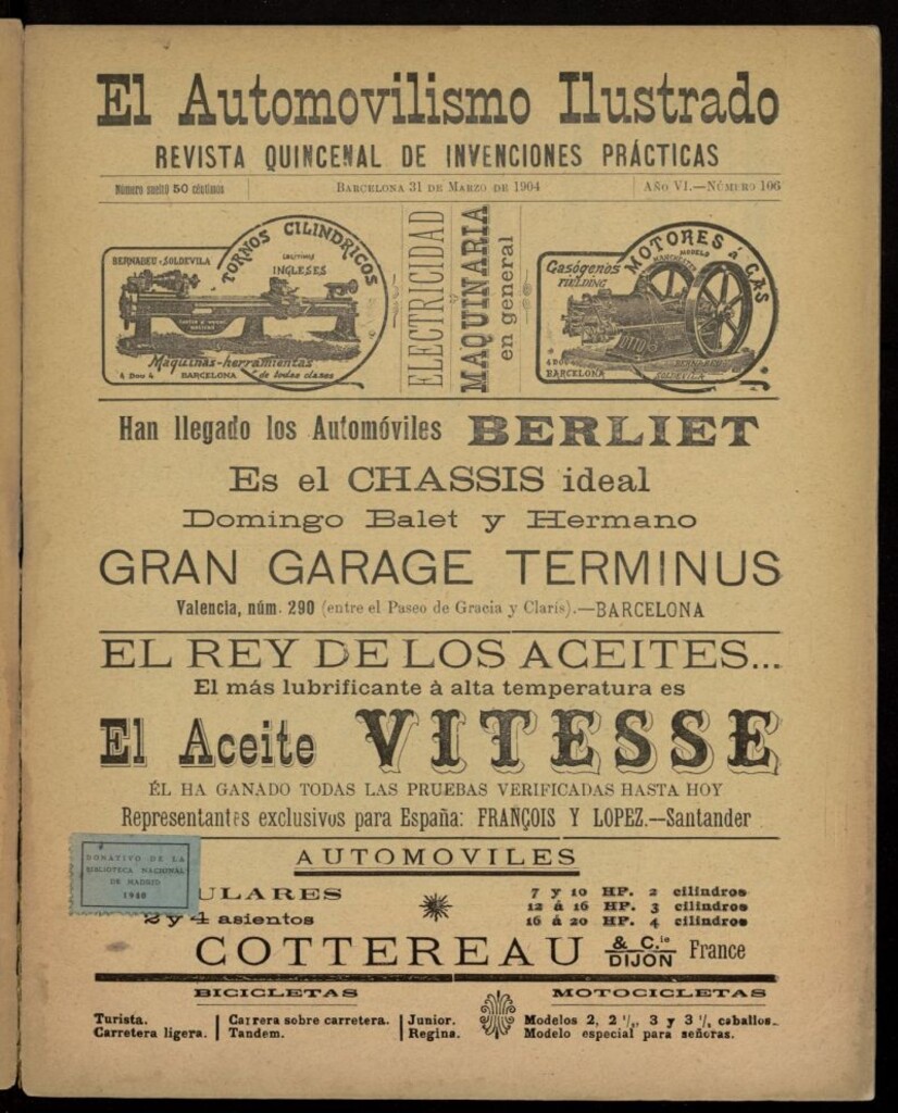Miniatura de El Automovilismo Ilustrado del 31 de marzo de 1904, nº 106
