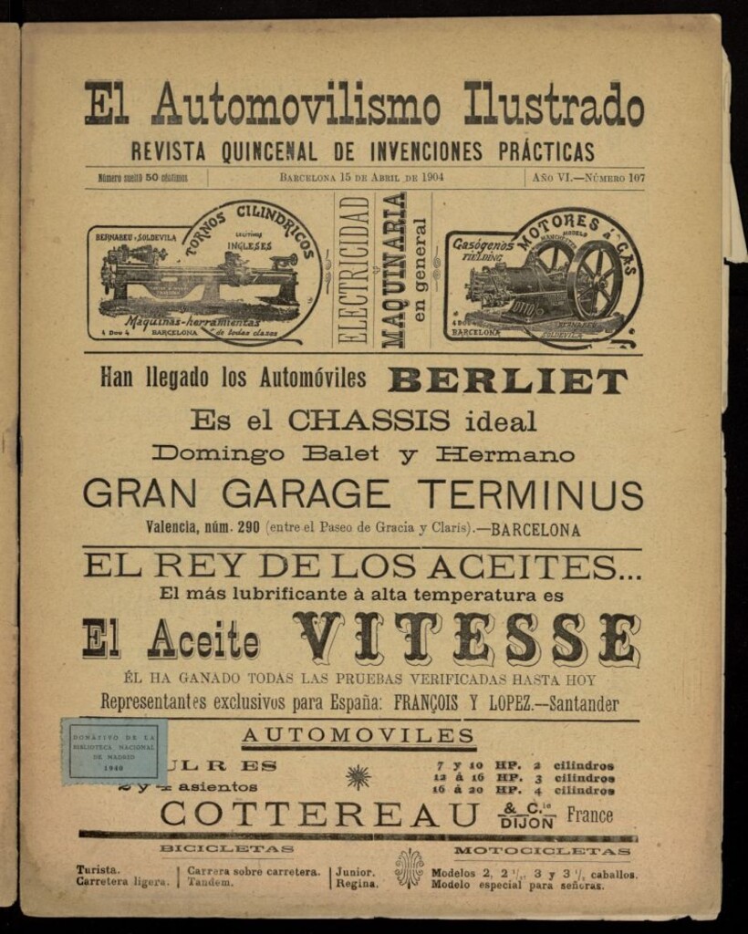 Miniatura de El Automovilismo Ilustrado del 15 de abril de 1904, nº 107