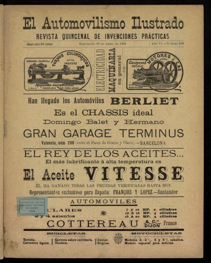 Miniatura de El Automovilismo Ilustrado del 30 de abril de 1904, nº 108