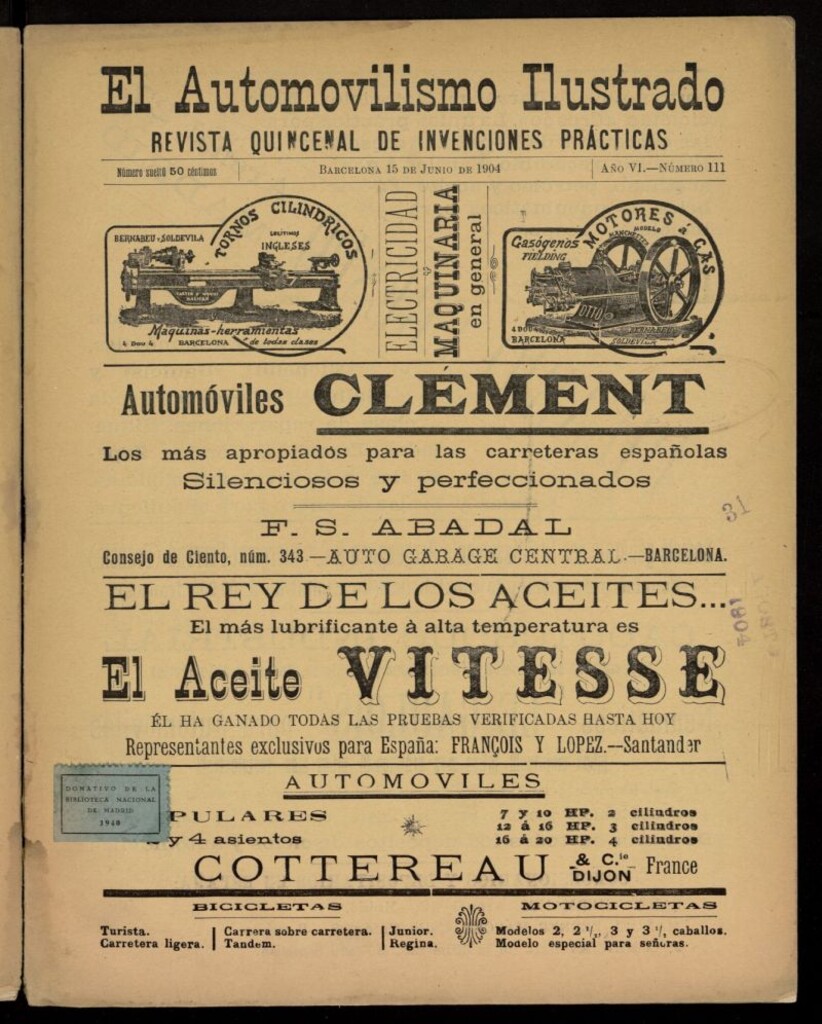 Miniatura de El Automovilismo Ilustrado del 15 de junio de 1904, nº 111