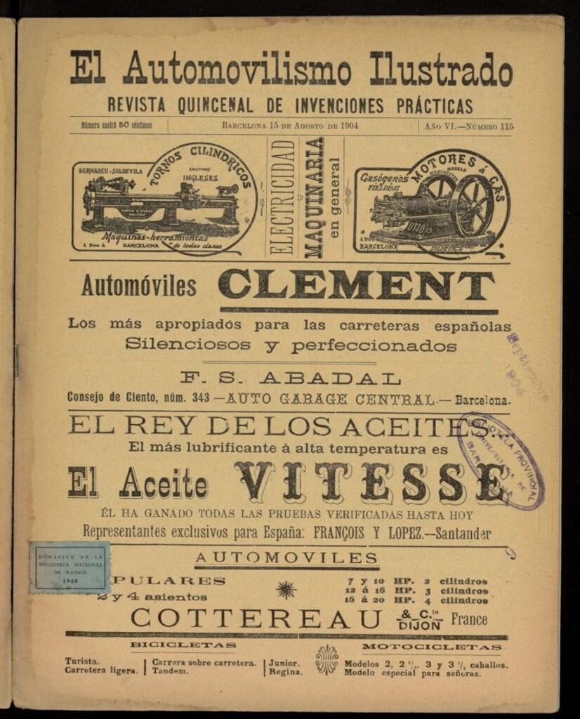 Miniatura de El Automovilismo Ilustrado del 15 de agosto de 1904, nº 115