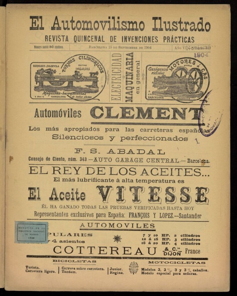 Miniatura de El Automovilismo Ilustrado del 15 de septiembre de 1904, nº 117