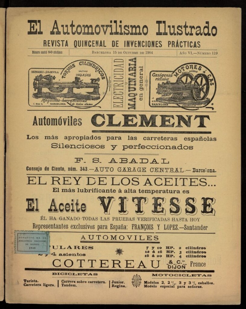 Miniatura de El Automovilismo Ilustrado del 15 de octubre de 1904, nº 119
