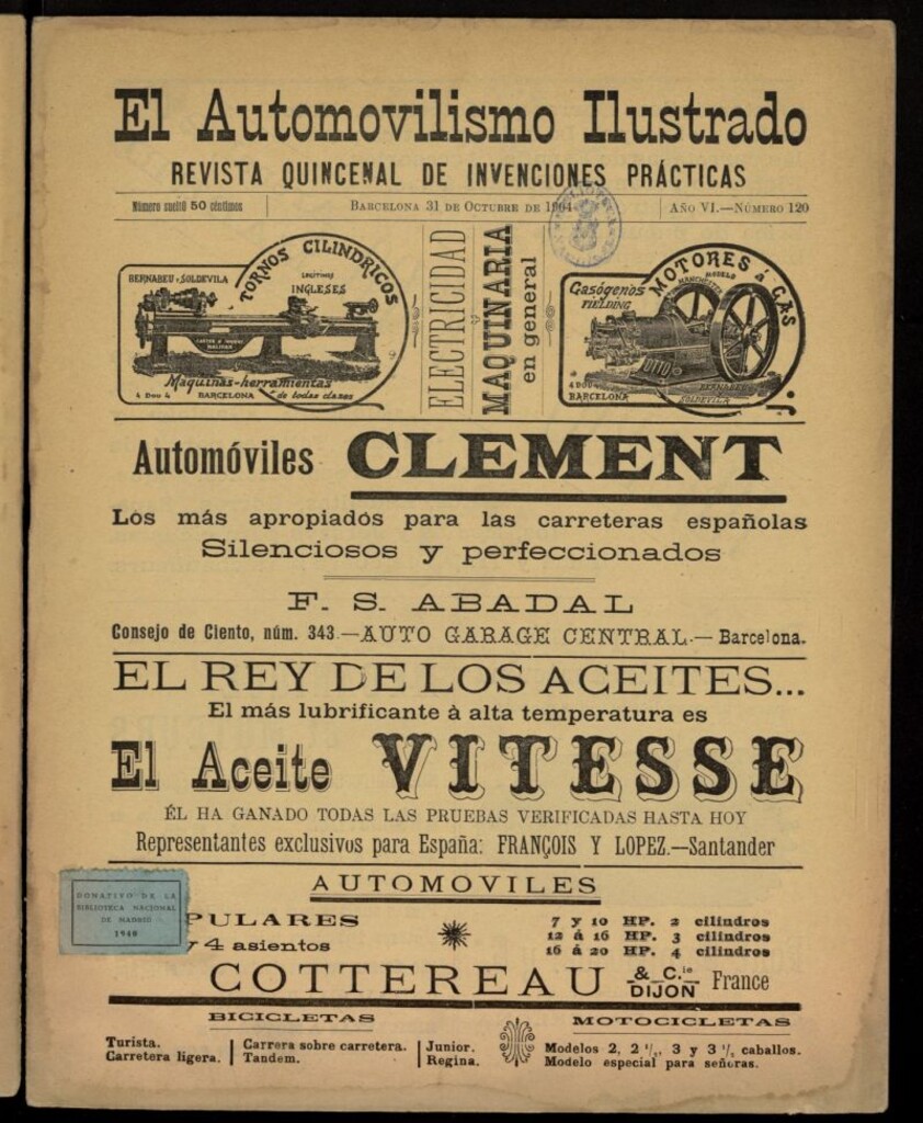 Miniatura de El Automovilismo Ilustrado del 31 de octubre de 1904, nº 120