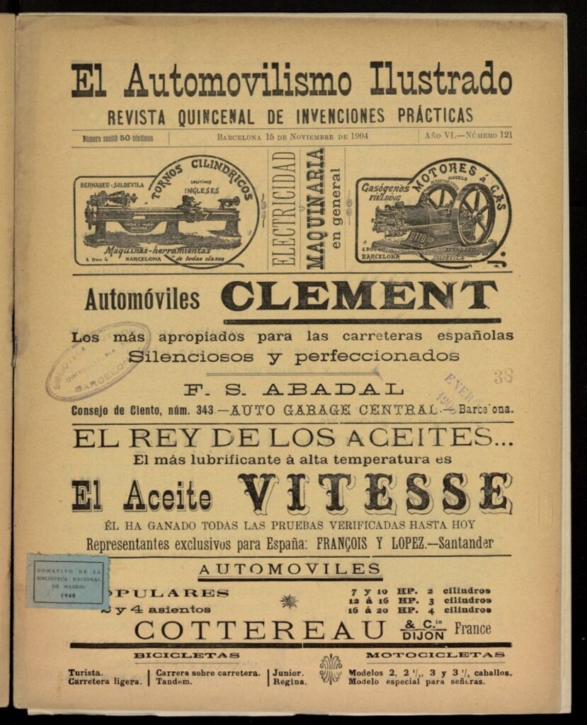 Miniatura de El Automovilismo Ilustrado del 15 de noviembre de 1904, nº 121