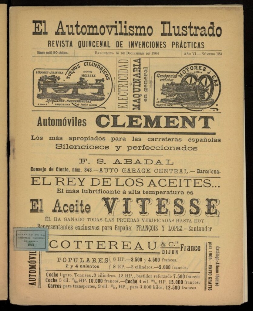 Miniatura de El Automovilismo Ilustrado del 15 de diciembre de 1904, nº 123