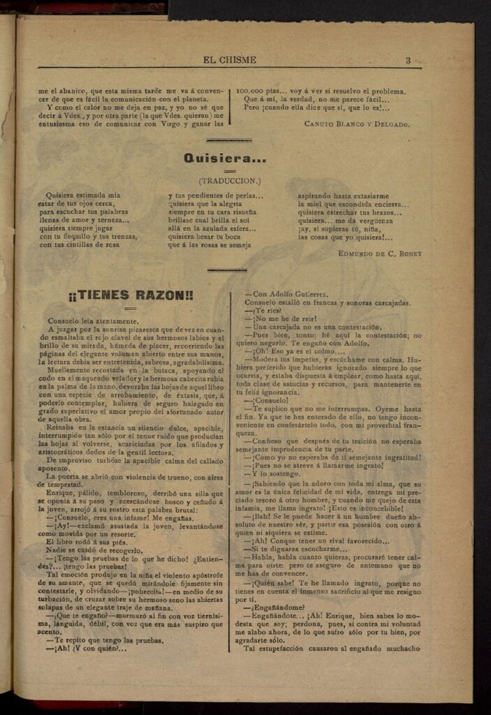Miniatura de El Chisme el 14 de julio de 1891, nº 22