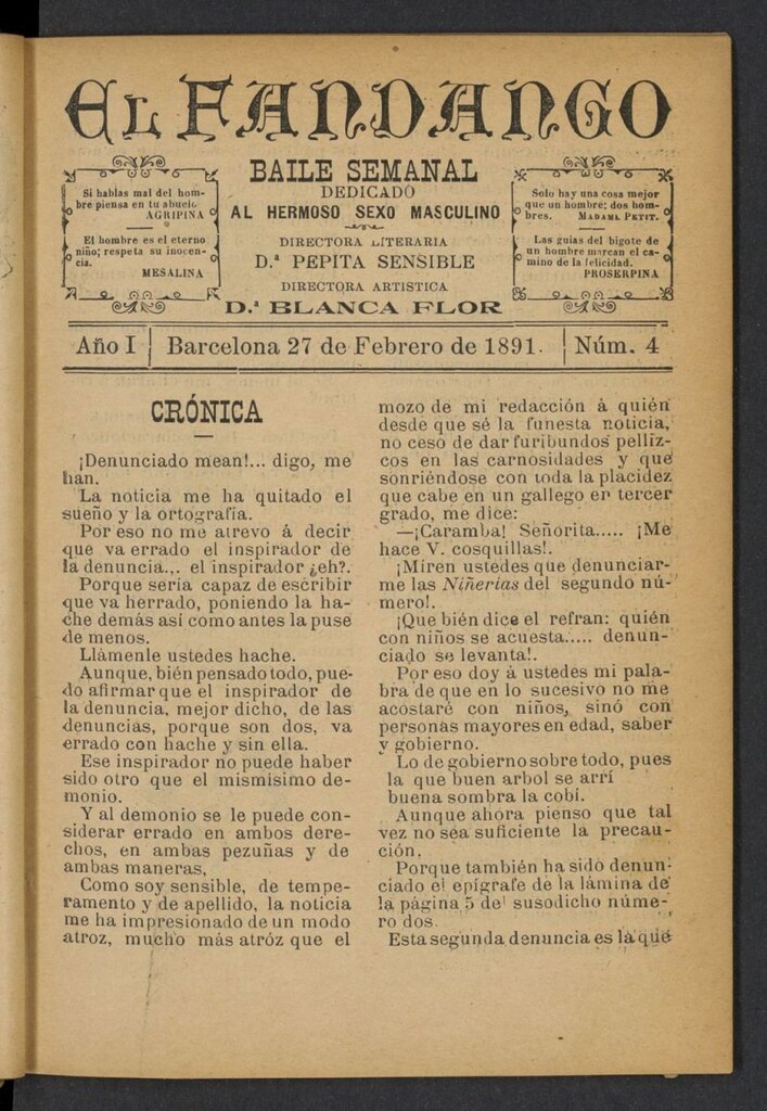 Miniatura de El Fandango del 27 de febrero de 1891, nº 4