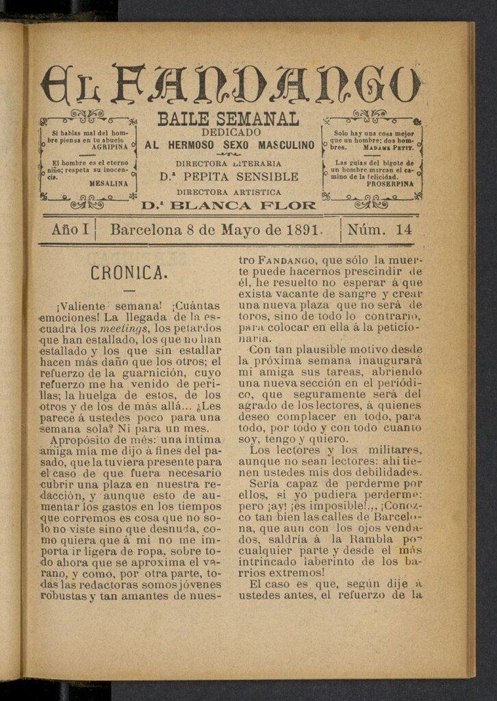 Miniatura de El Fandango del 8 de mayo de 1891, nº 14