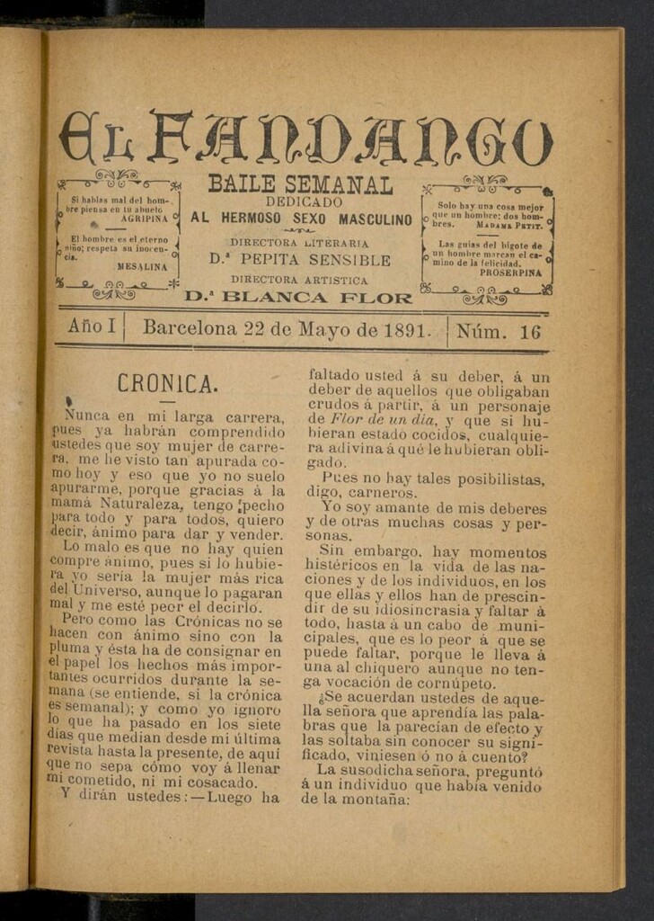 Miniatura de El Fandango del 22 de mayo de 1891, nº 16