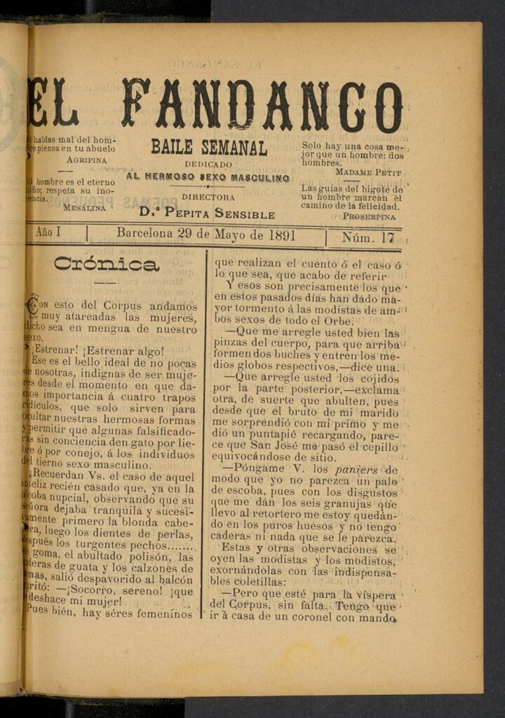 Miniatura de El Fandango del 29 de mayo de 1891, nº 17