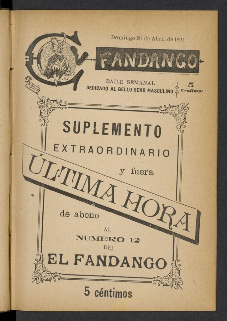 Miniatura de El Fandango del 26 de abril de 1891, suplemento al nº 12