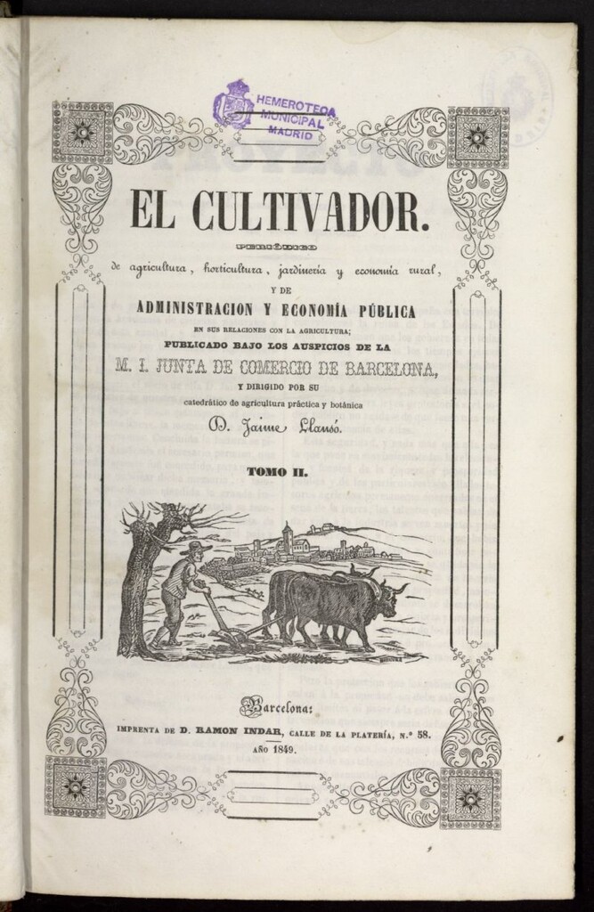 Miniatura de El Cultivador de 1849, tomo II