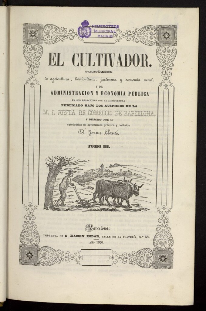 Miniatura de El Cultivador de 1850, tomo III
