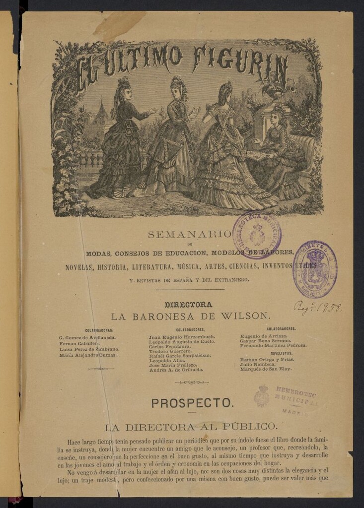Miniatura de El Último Figurín de 1871, prospecto
