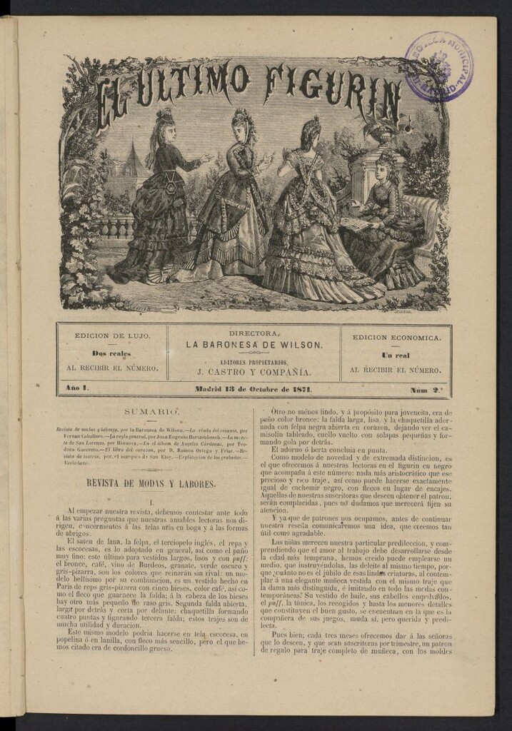 Miniatura de El Último Figurín del 13 de octubre de 1871, nº 2