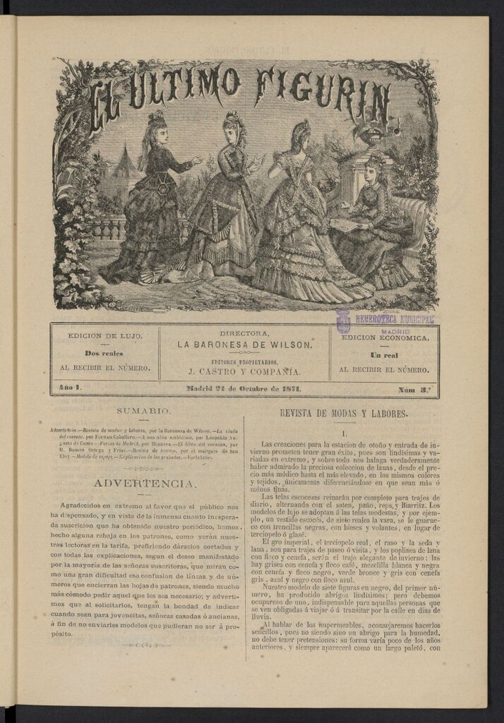 Miniatura de El Último Figurín del 21 de octubre de 1871, nº 3