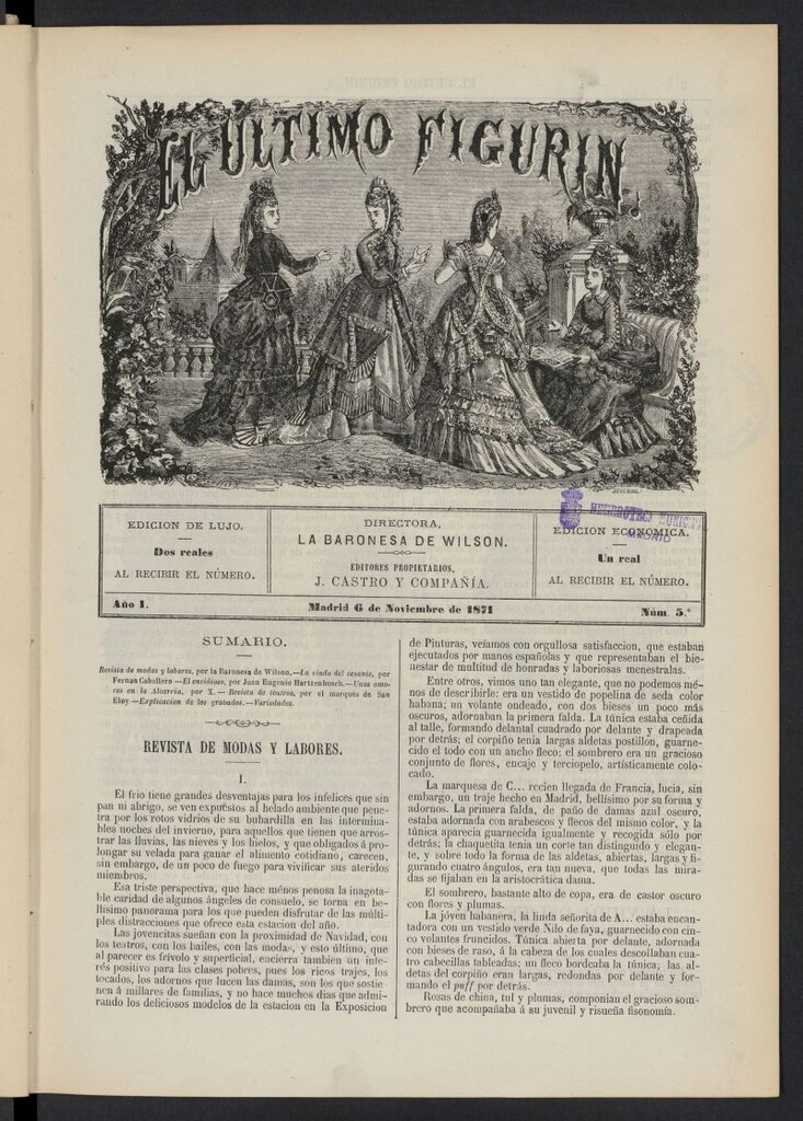 Miniatura de El Último Figurín del 6 de noviembre de 1871, nº 5