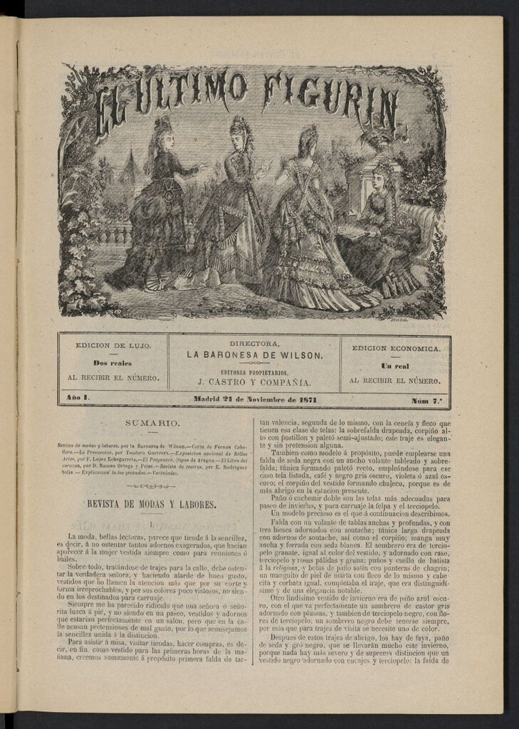Miniatura de El Último Figurín del 21 de noviembre de 1871, nº 7