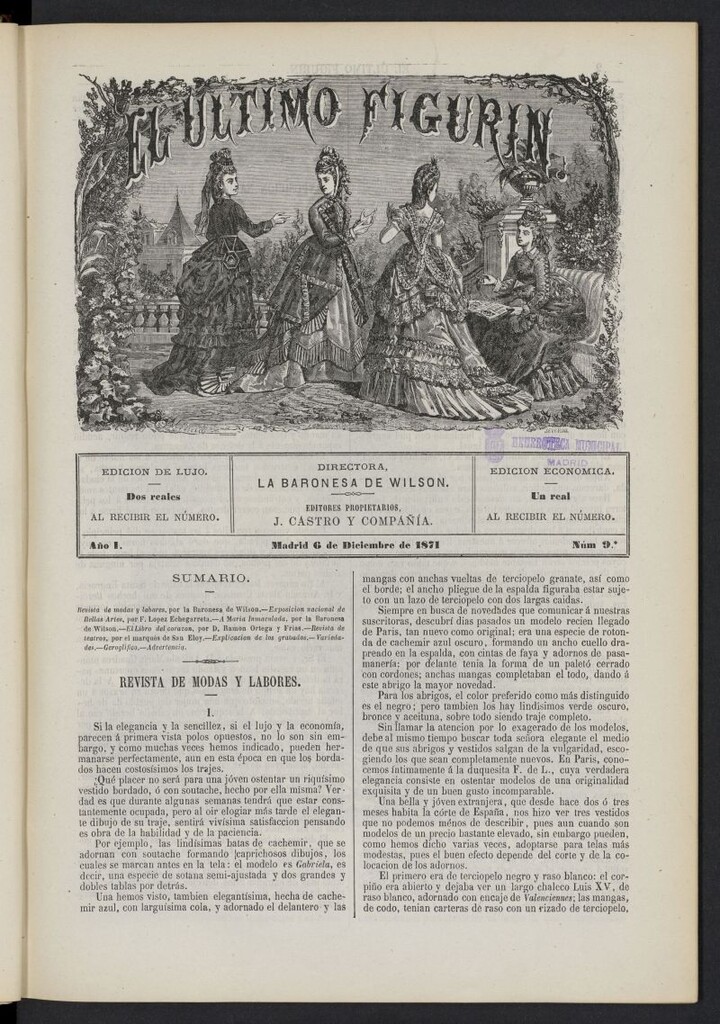Miniatura de El Último Figurín del 6 de diciembre de 1871, nº 9