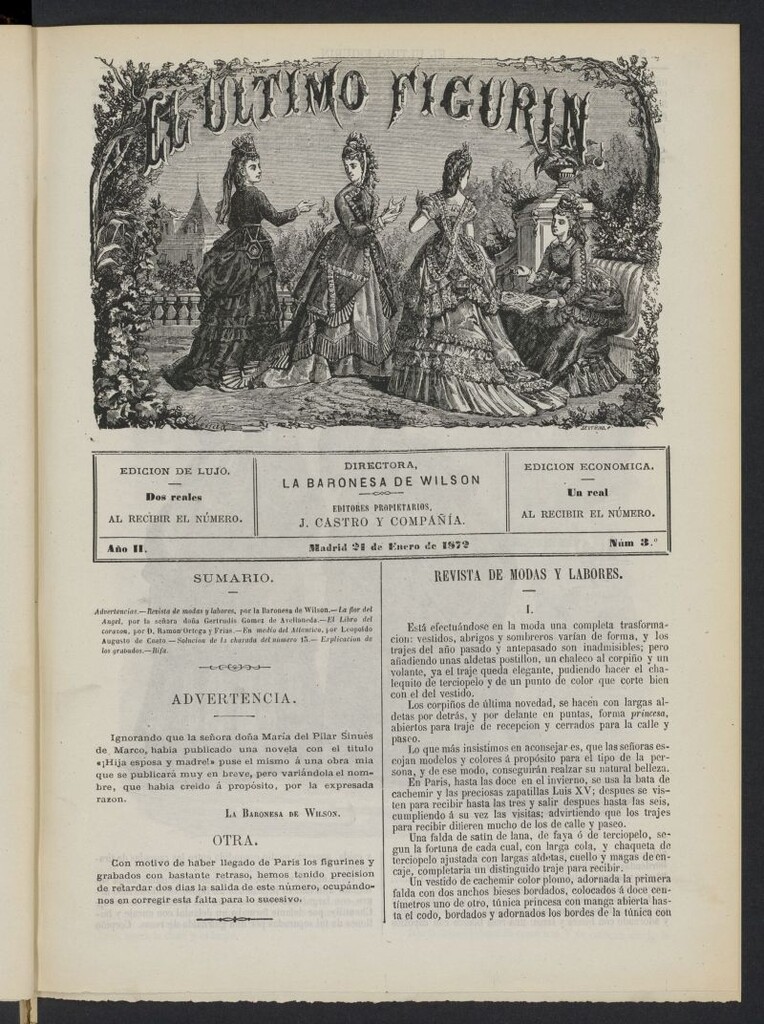 Miniatura de El Último Figurín del 21 de enero de 1872, nº 3