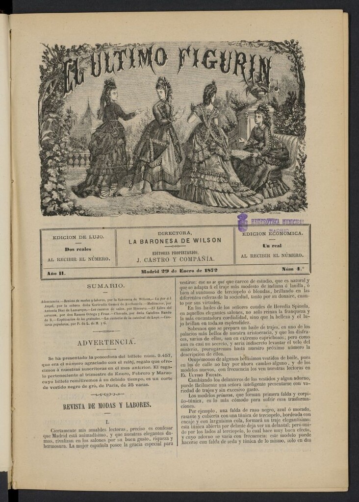 Miniatura de El Último Figurín del 29 de enero de 1872, nº 4