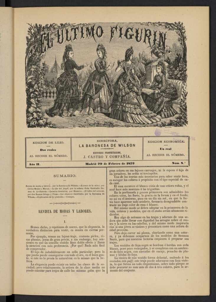 Miniatura de El Último Figurín del 29 de febrero de 1872, nº 8