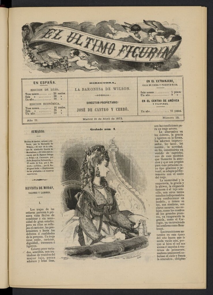 Miniatura de El Último Figurín del 21 de abril de 1872, nº 15