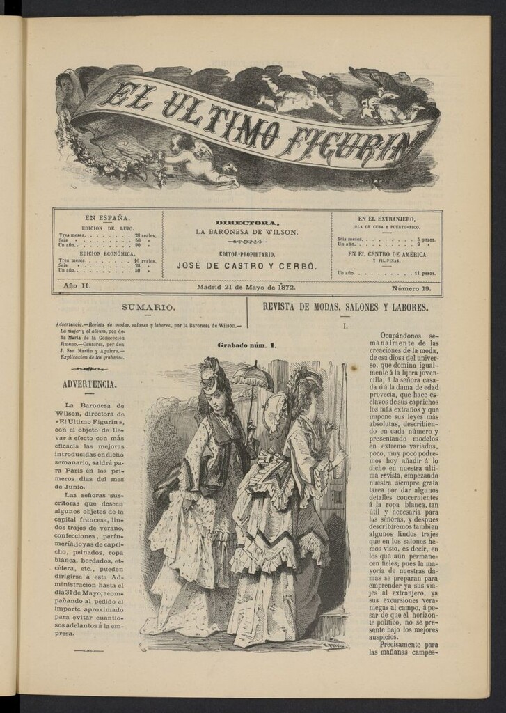Miniatura de El Último Figurín del 21 de mayo de 1872, nº 19