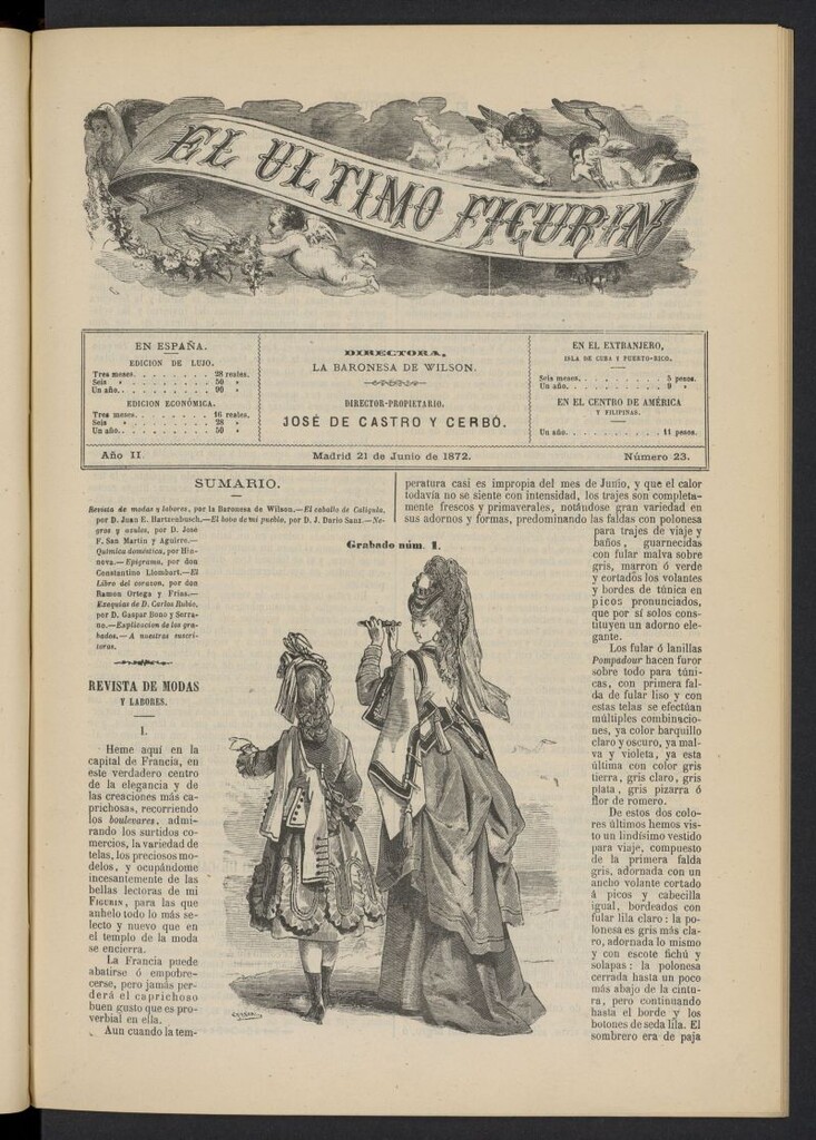 Miniatura de El Último Figurín del 21 de junio de 1872, nº 23