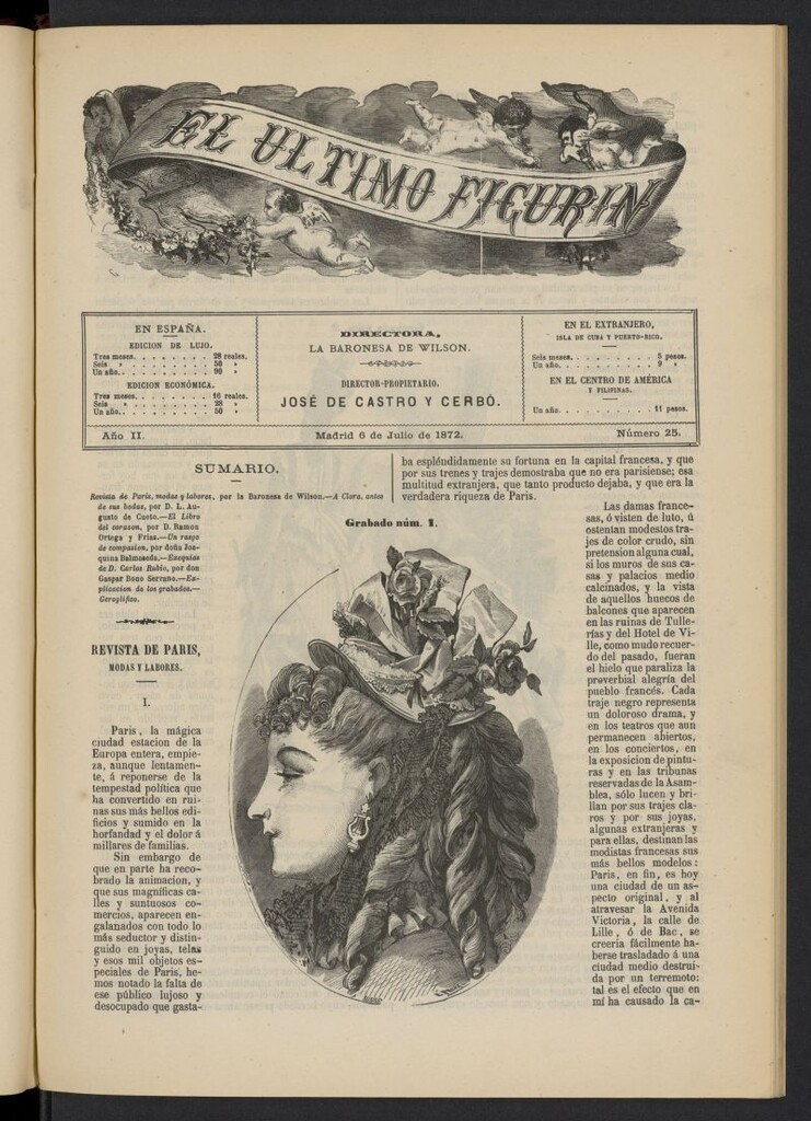 Miniatura de El Último Figurín del 6 de julio de 1872, nº 25