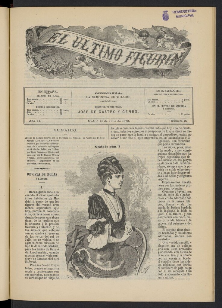Miniatura de El Último Figurín del 21 de julio de 1872, n º 27