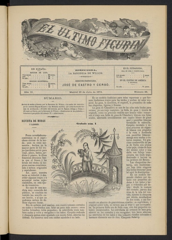 Miniatura de El Último Figurín del 29 de julio de 1872, nº 28