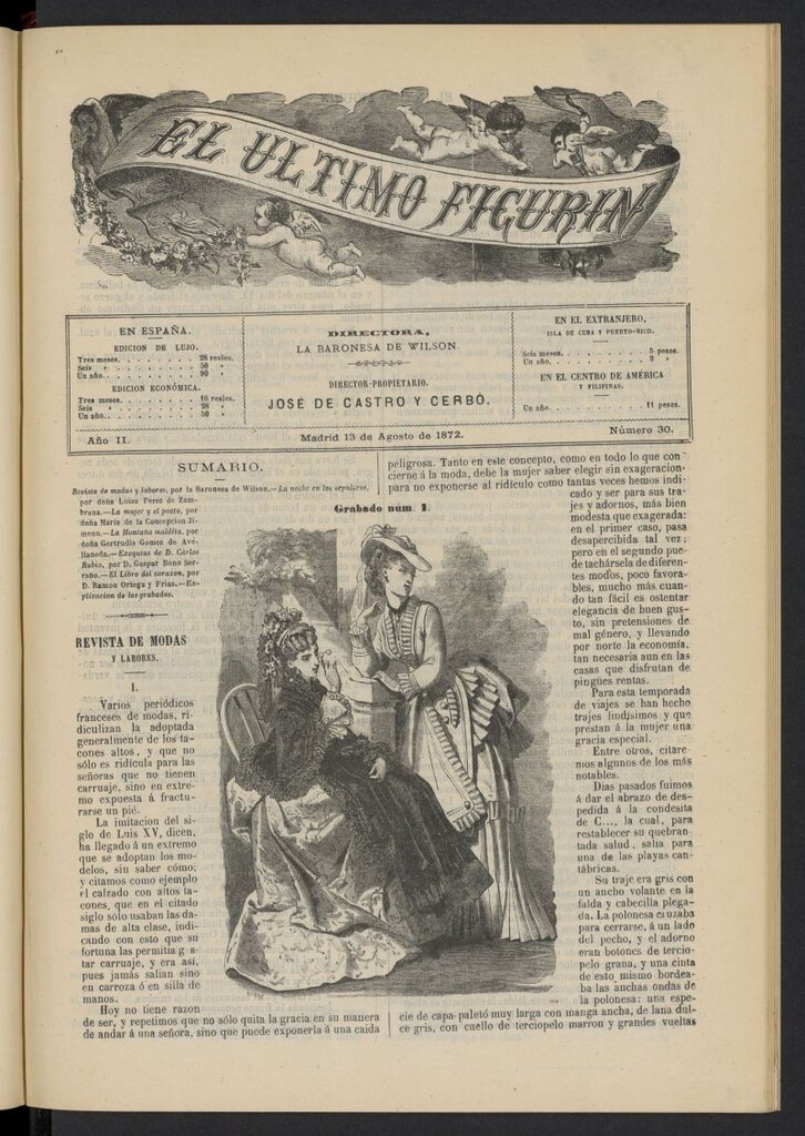 Miniatura de El Último Figurín del 13 de agosto de 1872, nº 30