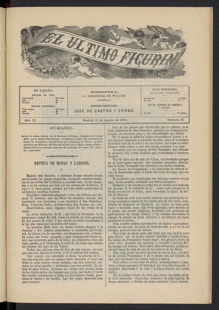 Miniatura de El Último Figurín del 21 de agosto de 1872, nº 31