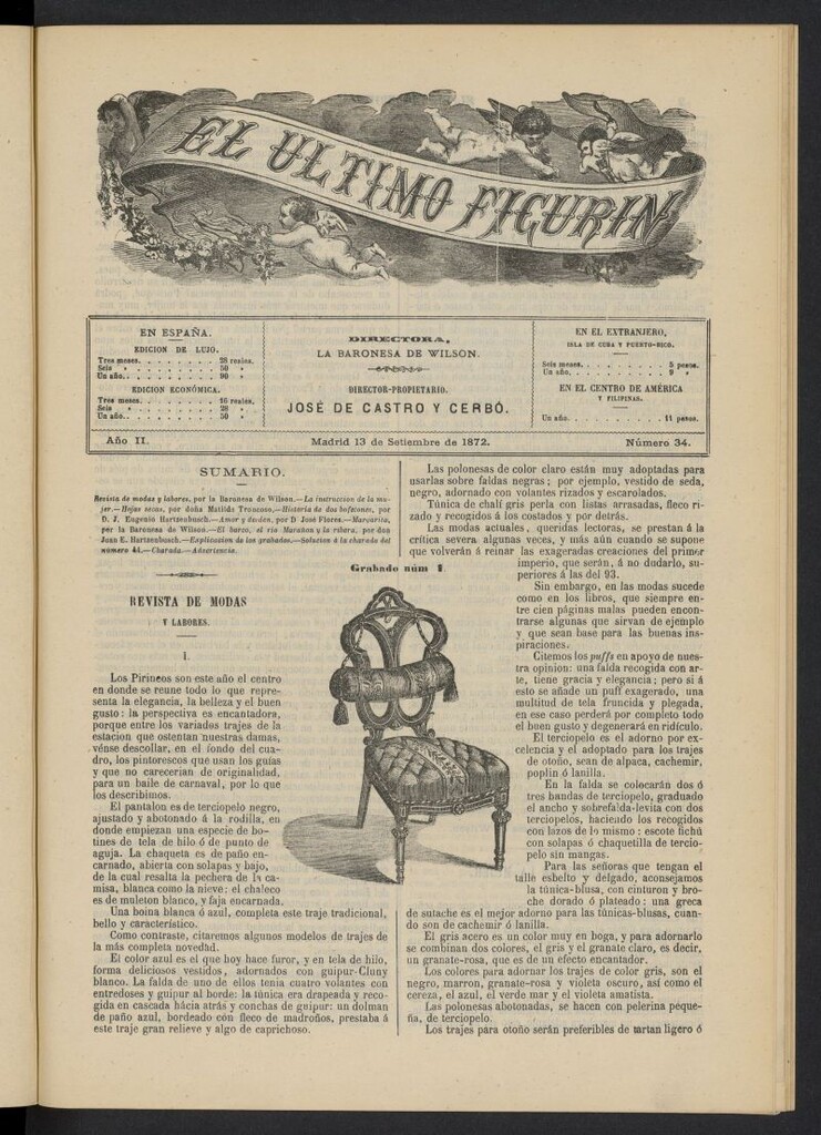 Miniatura de El Último Figurín del 13 de septiembre de 1872, nº 34
