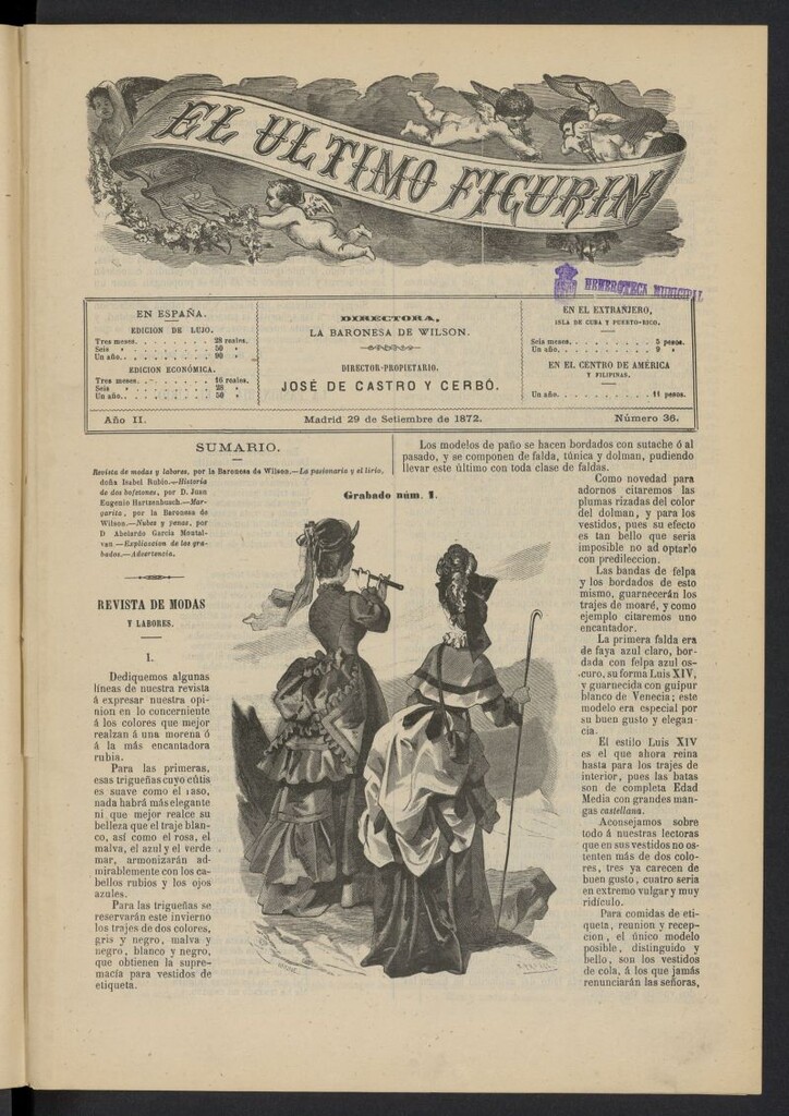 Miniatura de El Último Figurín del 29 de septiembre de 1872, nº 36