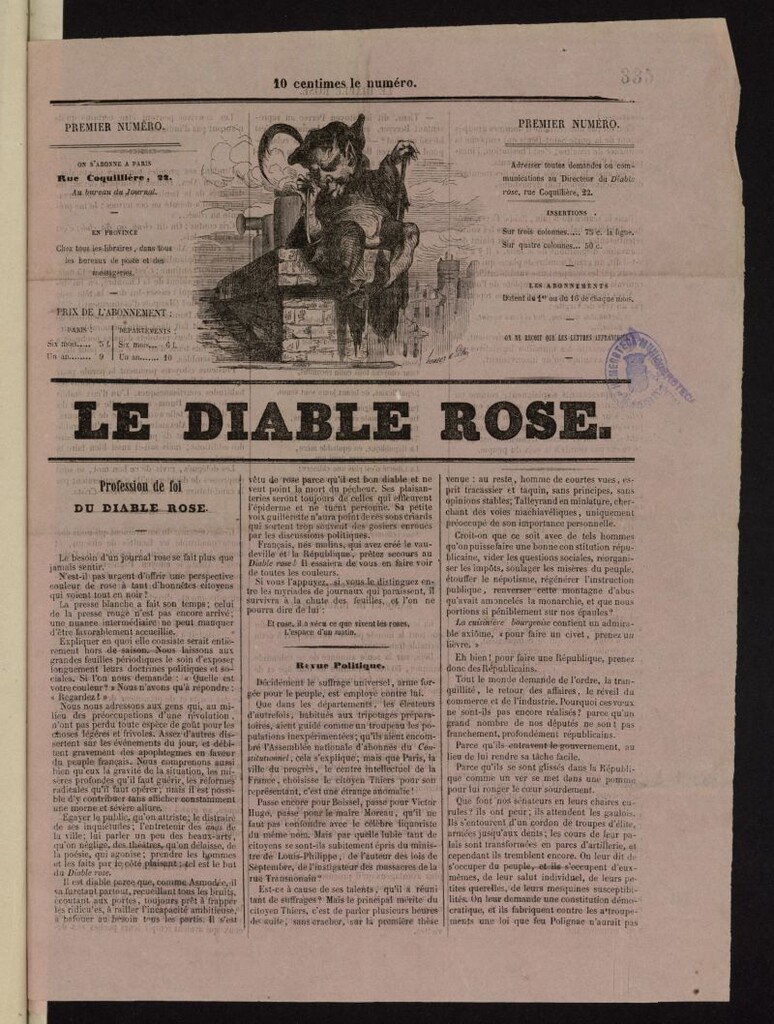 Miniatura de Le Diable Rose de 1848, nº 1