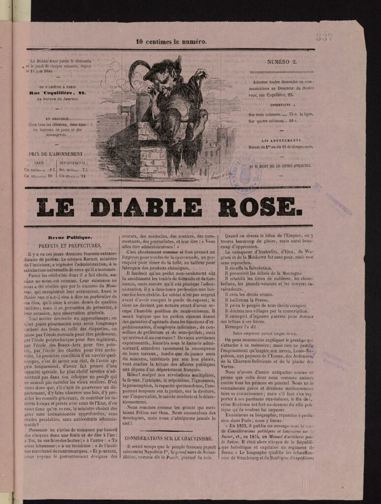 Miniatura de Le Diable Rose de 1848, nº 2