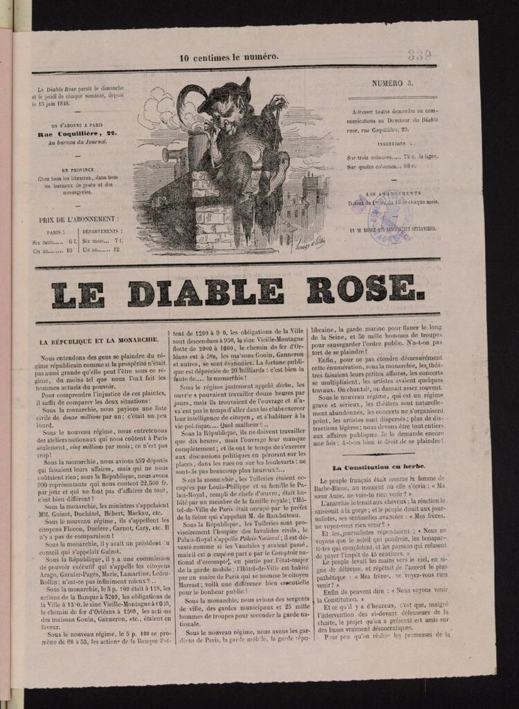 Miniatura de Le Diable Rose de 1848 , nº 3