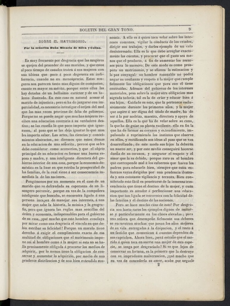Miniatura de Elegancia: boletín del Gran Tono de 1846, nº 2