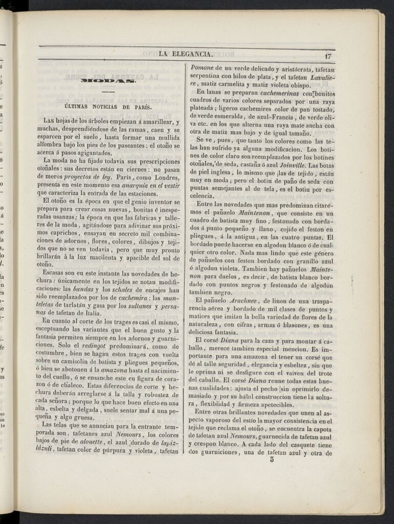 Miniatura de Elegancia: boletín del Gran Tono de 1846, nº 3