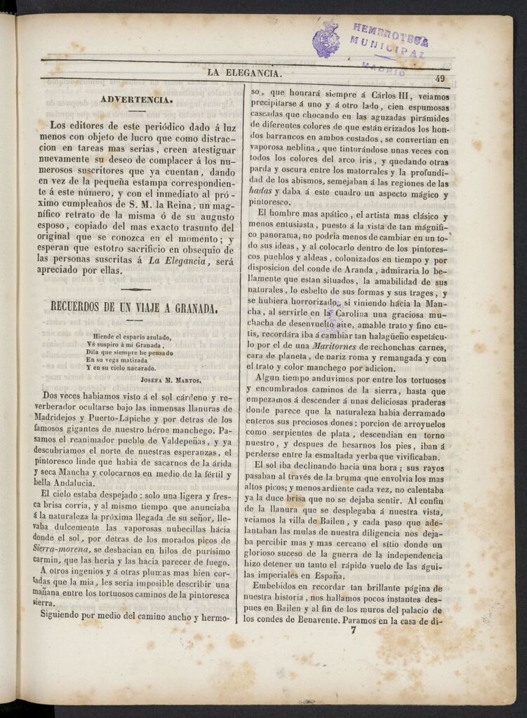 Miniatura de Elegancia: boletín del Gran Tono de 1846, nº 7