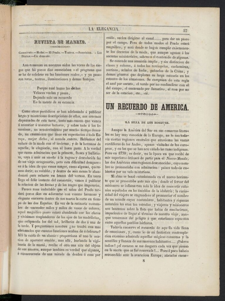 Miniatura de Elegancia: boletín del Gran Tono de 1846, nº 8